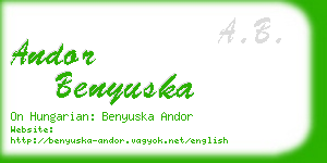 andor benyuska business card